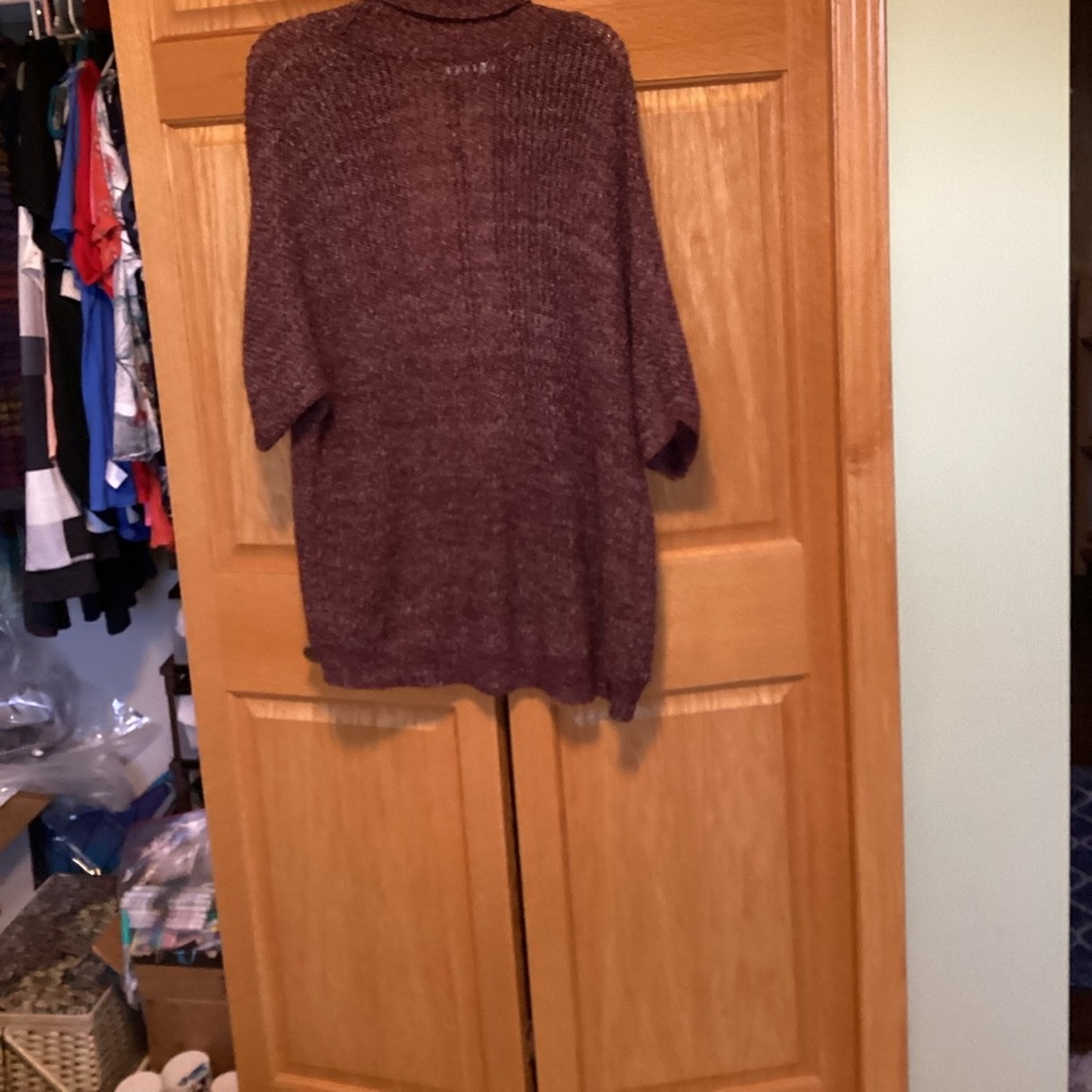 Maurices Marled Open-Front Cardigan in Plum mix Color
